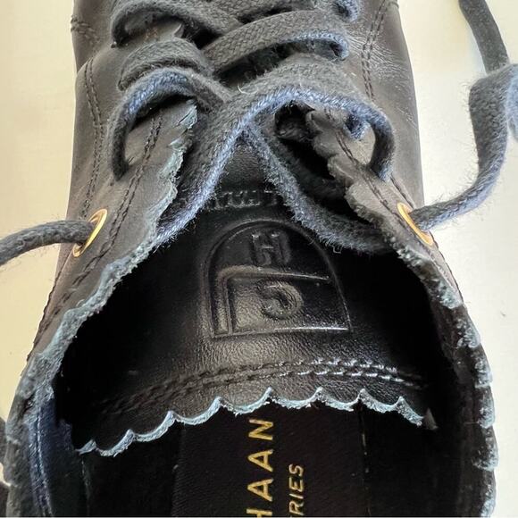 Cole Haan GP Leather & Cow Hair Tennis Sneakers - Picture 5 of 13